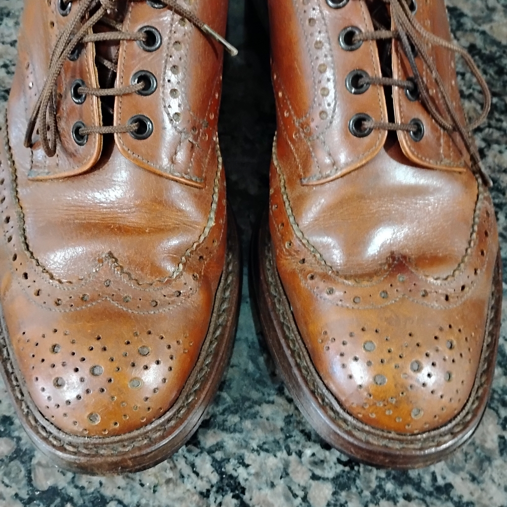 Vintage Trickers Brown Leather Men's Brogue Shoes - Picture 5 of 13